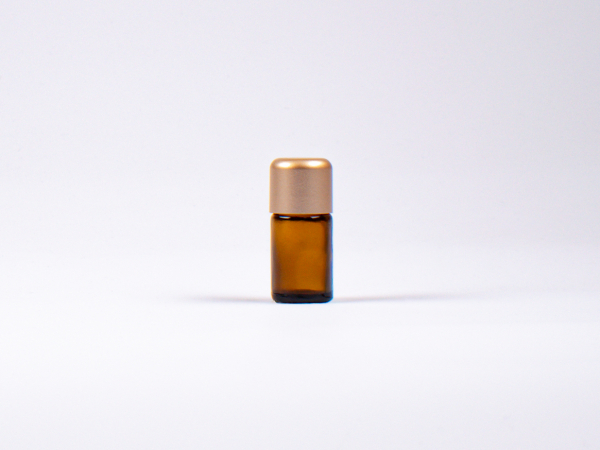 Braunglasflasche 5ml, mit Tropfmontur Gold